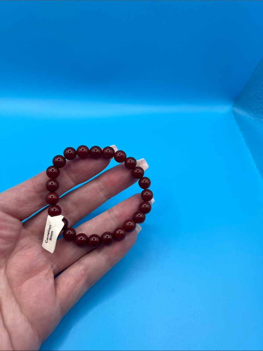 8mm Carnelian Beaded Stretch Bracelet
